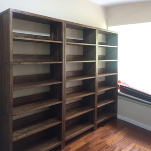 简约落地书架橡木置物架老榆木儿童书柜全实木多层学生储物架北京