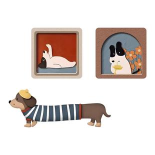 多巴胺卧室儿童房装 饰画创意墙871 饰画趣味卡通小狗客厅大白墙装