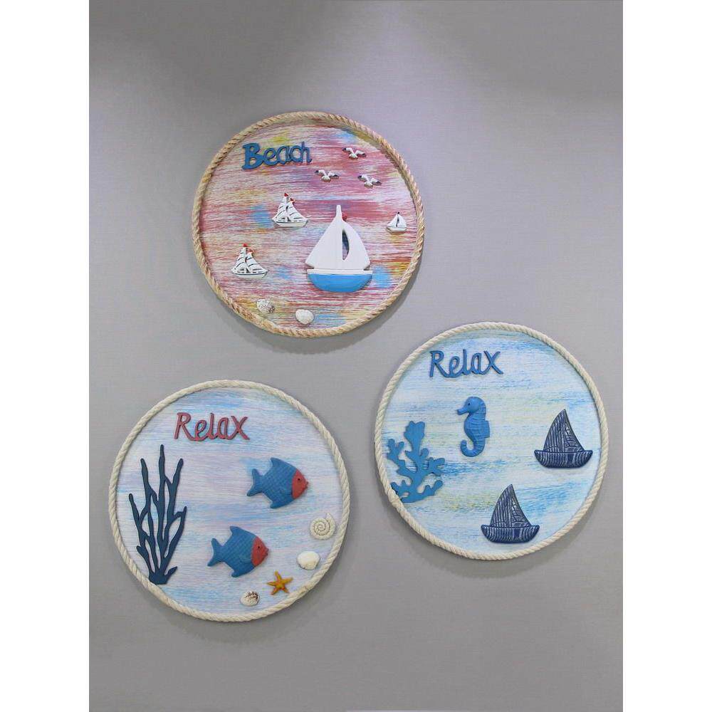 地中海装饰画海底风景画海洋风格儿童房墙画壁画卧室床头房间挂画