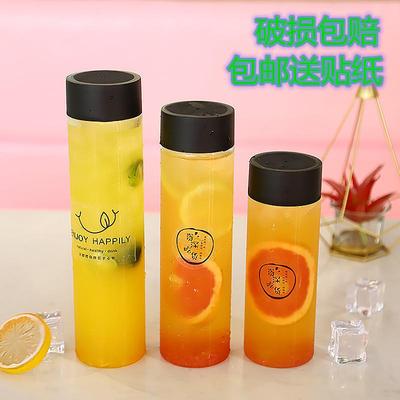 透明塑料瓶500ML掌心杯饮料瓶果汁瓶PET冷泡杯奶茶瓶圆柱瓶奶茶杯