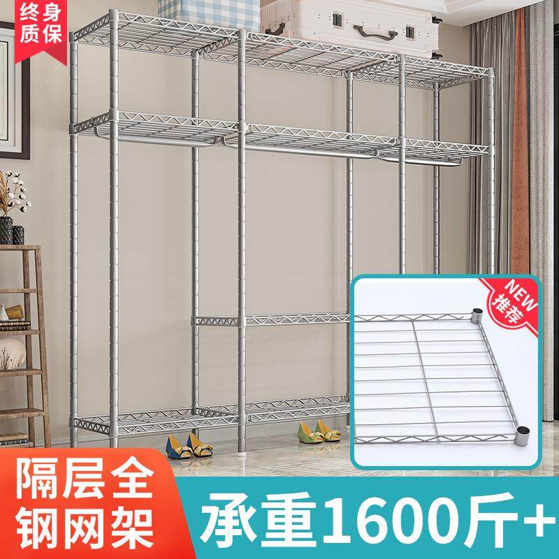 简易布衣柜钢管加厚加粗加固简约现代全钢架出租房家用卧室储物柜