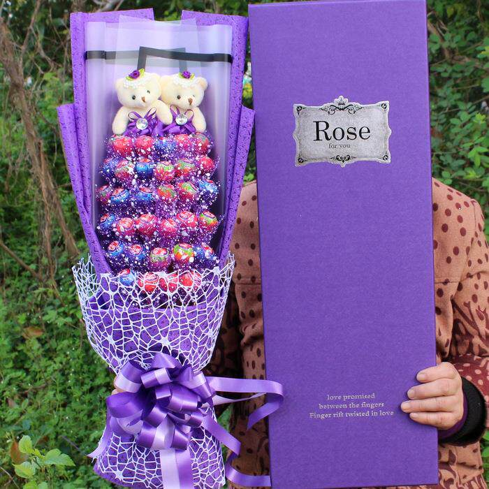 33颗真知棒糖果棒棒糖花束创意卡通花束七夕情人节花束