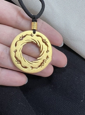 三星堆太阳神鸟项链吊坠古法三足金乌饰品男款国风文创挂件纪念品