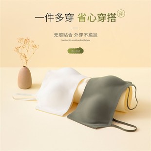 透气打底抹胸防走光文胸内搭外穿一体吊 美背内衣女d免穿内衣夏季