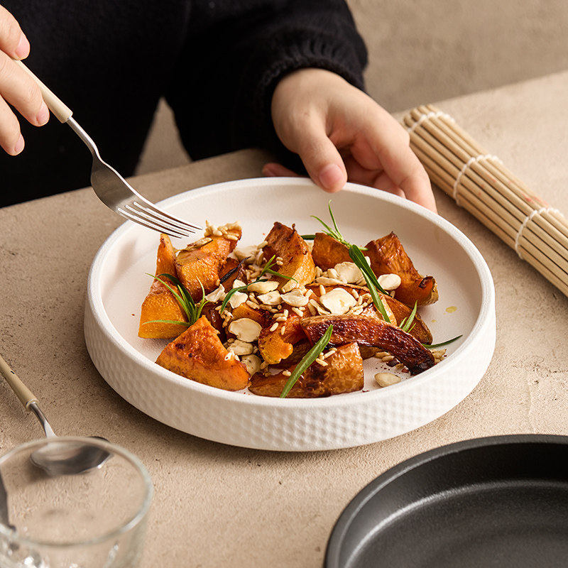 磨砂沙拉深盘米饭碗大容量菜盘日式汤面碗意面盘西餐厅高级感盘子,餐饮具,盘,淘宝优惠券,粉丝福利购,淘宝优惠卷