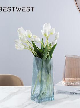 Betw明est几何玻璃透YYC-2407水培小清新花瓶摆件客厅家居桌面装