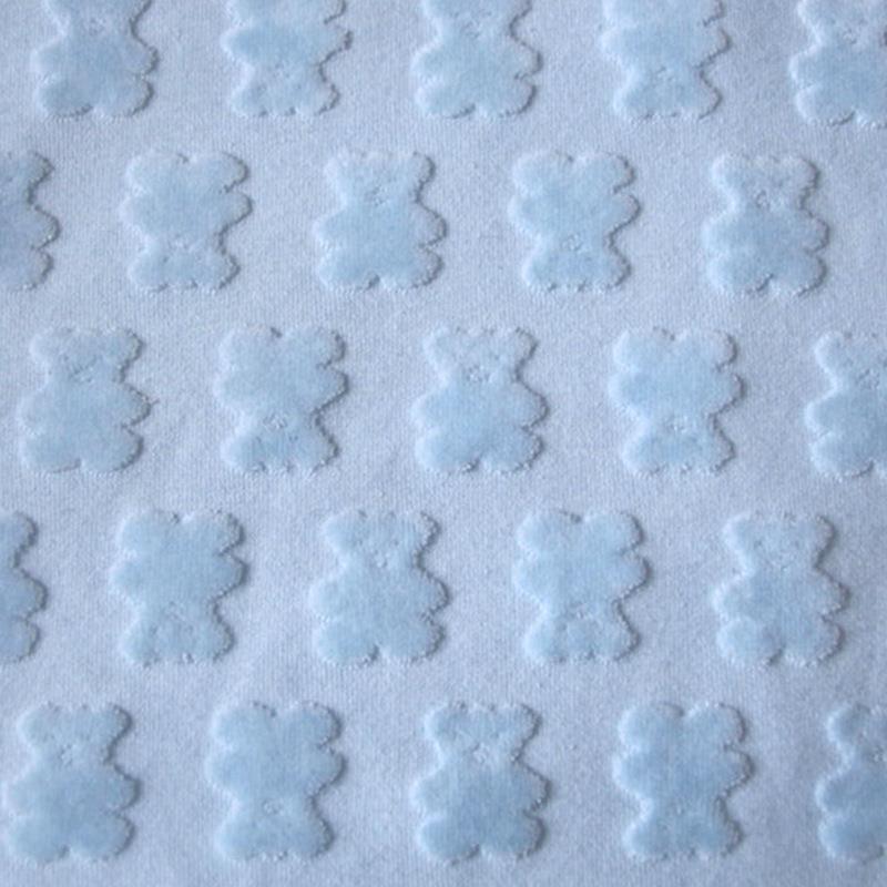 星提爱心XNZ空循环花天鹅绒星卡通动物熊系列针织面料家镂居家纺