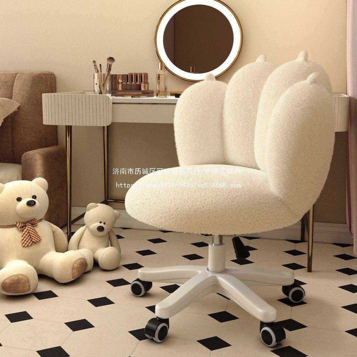 家子用椅化椅学生电脑椅椅轻奢JKQ梳妆凳女简约现代小户型转高妆