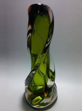 各璃台琉灯花瓶摆件绿色炫彩琉璃工花瓶013手玻璃雅种致手工制作