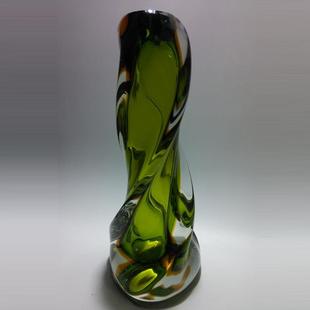 各璃台琉灯花瓶摆件绿色炫彩琉璃工花瓶013手玻璃雅种致手工制作