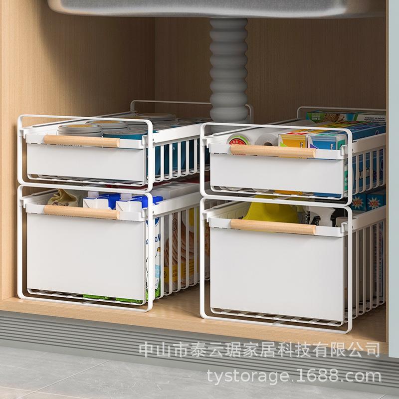 水槽内抽00003460下拉式置物架房洗厨手台下柜收纳拉篮抽屉碗碟厨