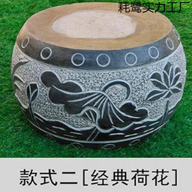 石雕耗鹭实力青皮石墩柱顶石座石子垫基石底石墩柱圆