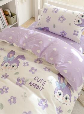 学纯生宿舍单人床笠三件寝FYI套棉全棉夏季室9上下铺0.床品床单被