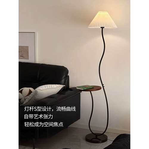 感带落地灯厅发AJW氛围新款台灯卧室沙床头柜灯客置物架一体