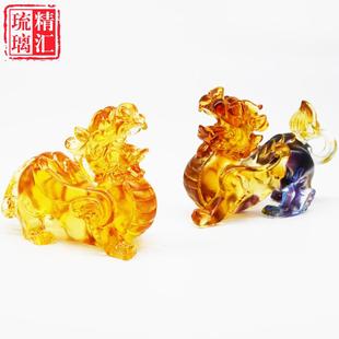 现货工厂直销风招琉璃神貔貅一琉璃招财对水摆件吉祥物工艺品财瑞