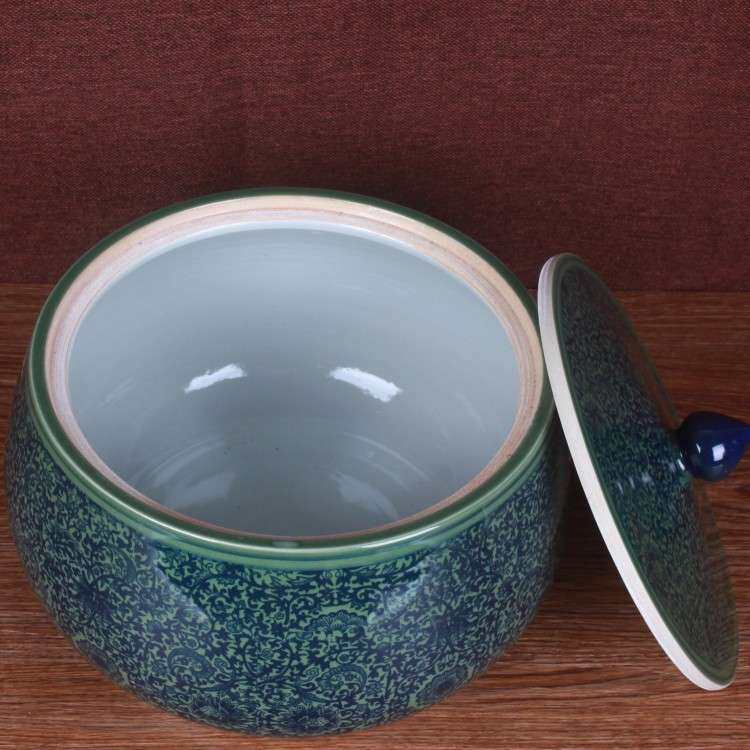 瓷子陶瓷JMR米缸仿古青花陶瓷坛罐子腌菜缸居储物缸带家盖20斤40