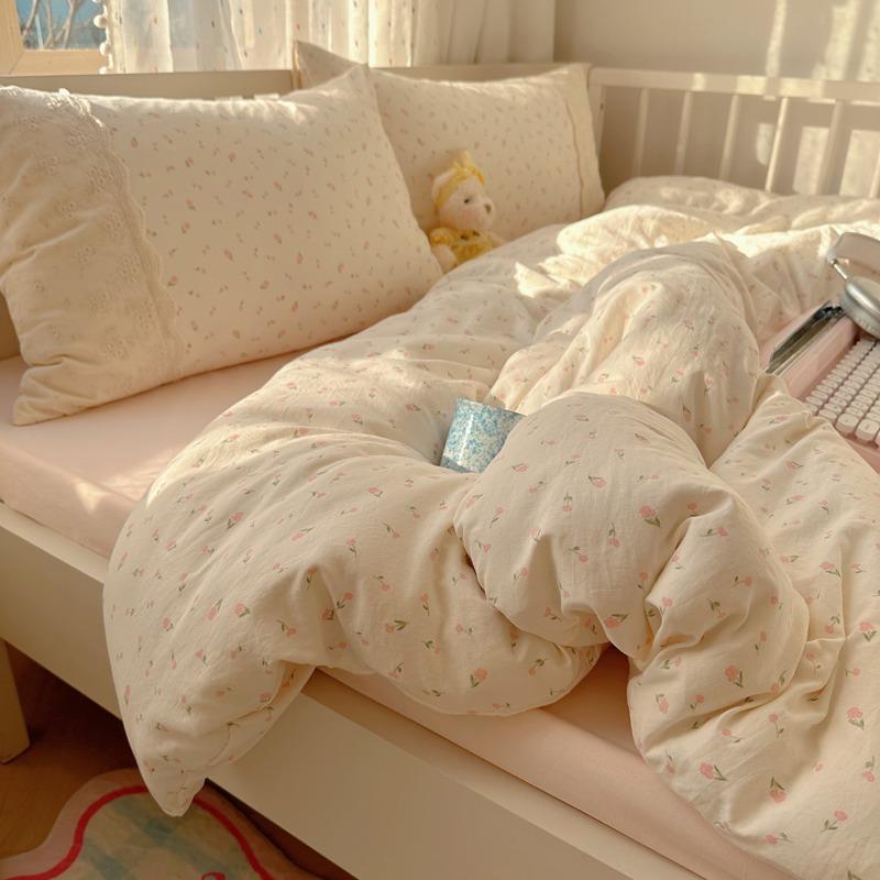 A单类法纱式款床121上品四件套纯棉全棉双层被套床床用笠三件套宿