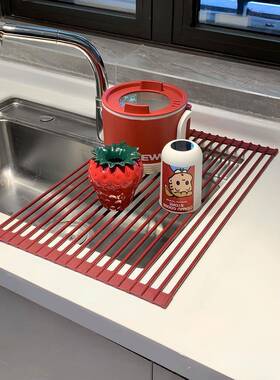 Eh水d厨房沥架水槽边洗碗KWZ池碗碟置物架202新5款功多能可折叠收