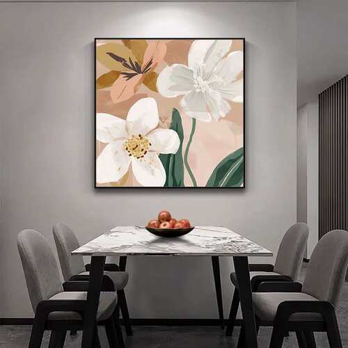 纯画手SH175绘抽象油画花富贵发背景客沙厅卧室玄开关餐厅肌理装