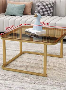 轻奢茶几客厅家用现简约小型网红方形32151玻璃岩板代茶几电视柜