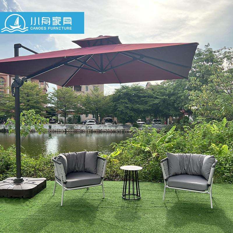 户外天台阳台花绳编椅子园室外意宿别墅创休闲民藤椅22-8-6-4防水