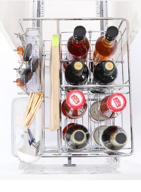 味拉篮厨房橱柜拉篮深400CT30-35S抽拉式内置拉篮度收纳调304不锈