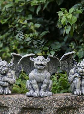 园货杂树庭院小花摆件脂小怪兽恶魔像创意动物园艺装饰品10022888