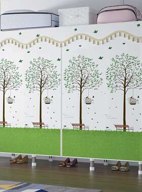 简装房间庭布JPQ衣橱家防尘管布钢全架布制布钢衣柜钢管加粗收纳