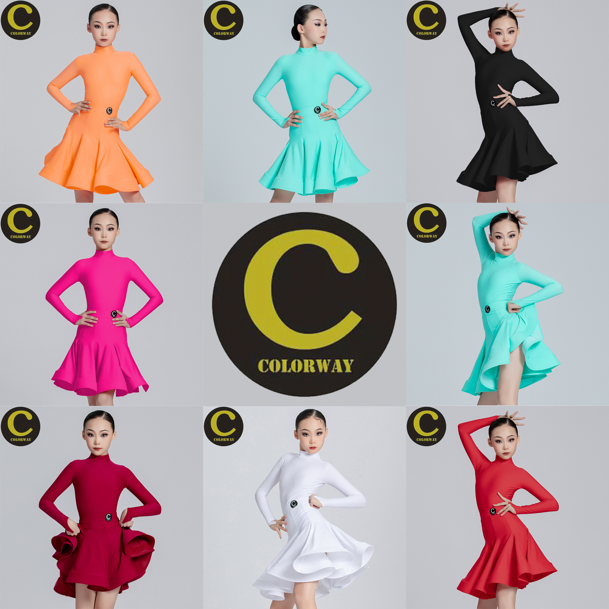 Colorway哑光爽肤锦纶拉丁裙