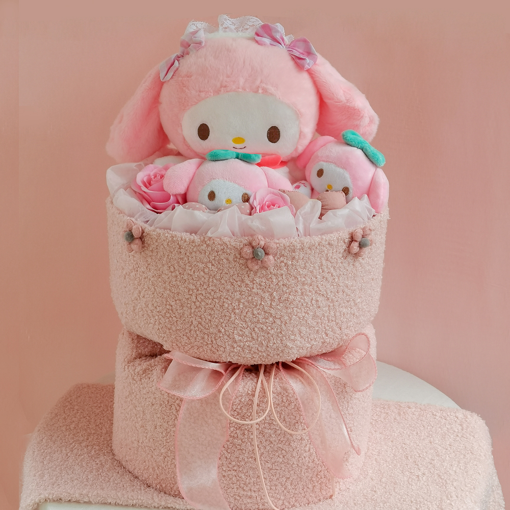 卡通兔花束娃娃玩偶公仔毛绒送女生闺蜜实用生日礼物手捧花520