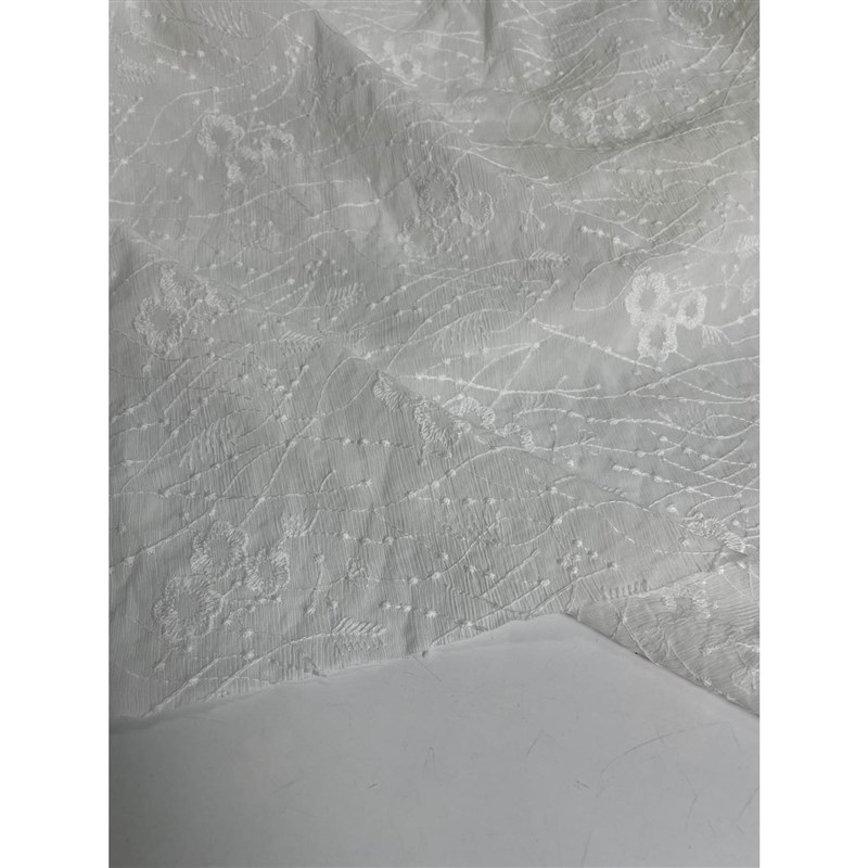 柔G53夏季 纯色米色q刺绣雪纺布头软垂面坠透气连衣裙ATN上衣吊带