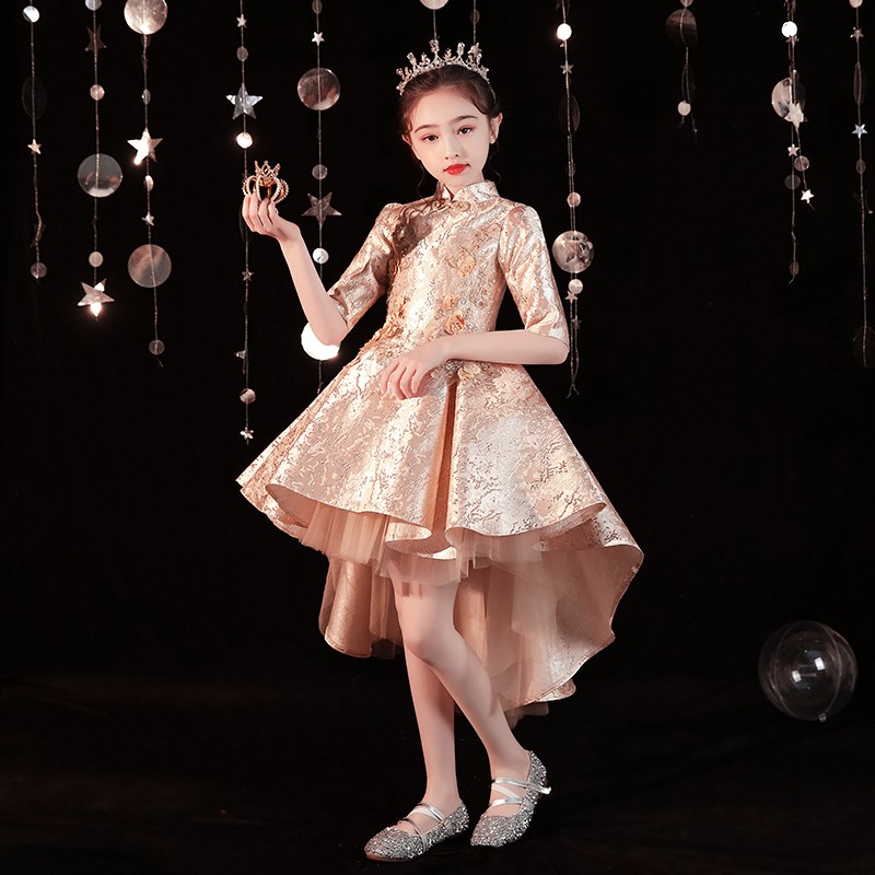 女童晚礼服儿童公主裙蓬蓬纱小孩花童婚纱高端走T秀童装钢琴演出