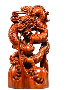 花梨木雕龙行天下摆件实木质十二生肖木头龙家居客厅W装饰开业送