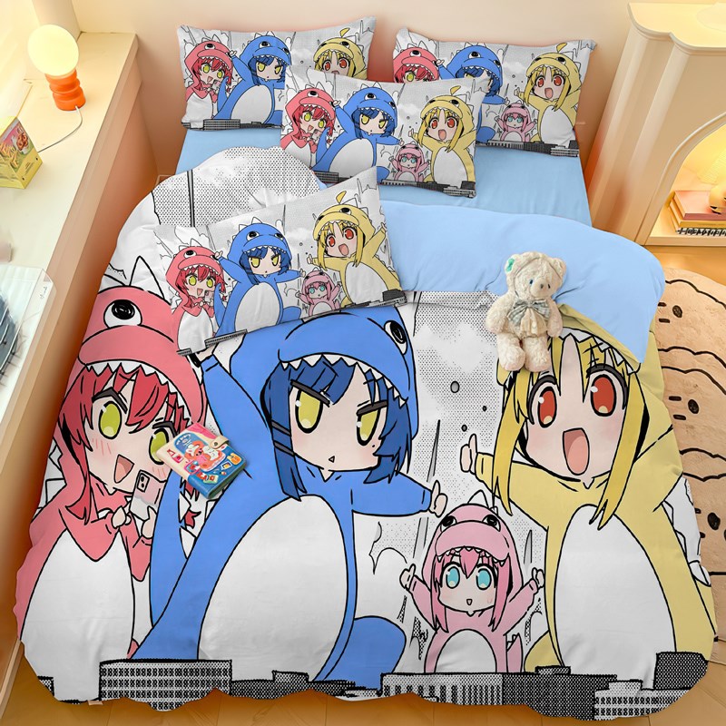 孤独摇滚动漫二次元全棉四件套卡通学生宿舍床单被套床上三件套