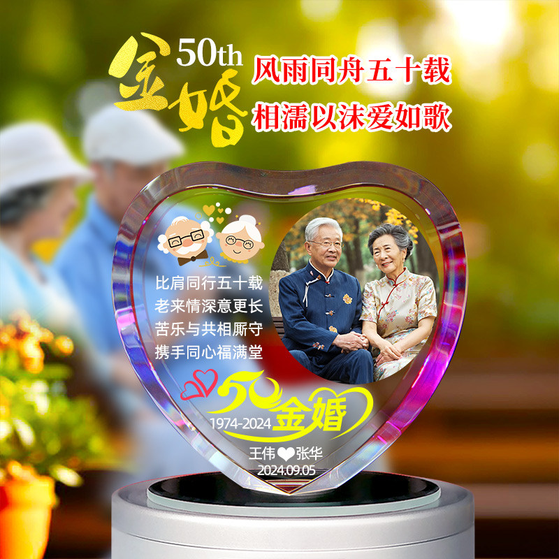 照片定制结婚纪念日一/五/十/30周年金婚礼物送父母爸妈老公老婆