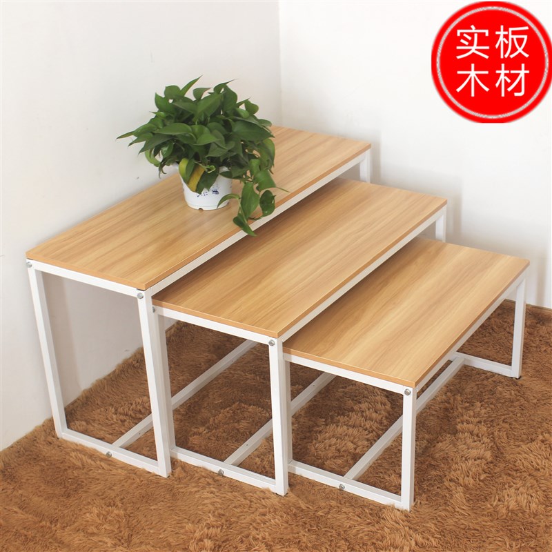 商场服装店鞋店包店花店实木高低橱窗展示桌台架流水台标配套小号