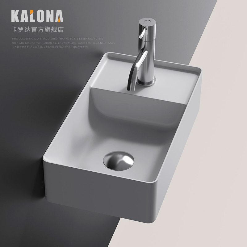 家用陶瓷方形挂墙洗脸盆浴室卫生间小户型迷你阳台洗手盆挂壁式