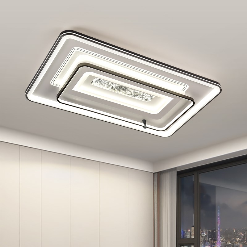 2025年新款客厅吸顶灯现代简约大气LED长方形大厅主灯餐厅灯智能