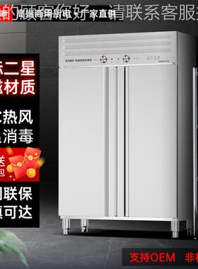 商用消毒柜双门立式高温热风循环厨房工程餐具保洁柜