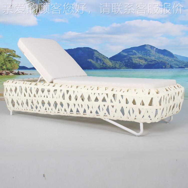 外户床藤编躺组合室外花园露台躺椅现代休N-254-1 闲宿别墅庭院民