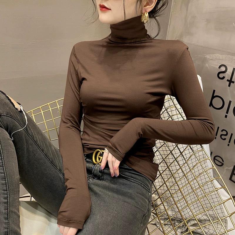 莫代尔高领打底衫女秋冬季