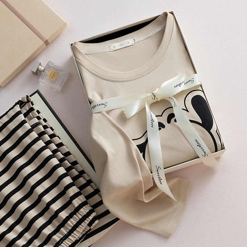 带胸垫夏季月子服薄款产后孕妇睡衣产妇哺乳衣纯棉春秋8月份9坐月