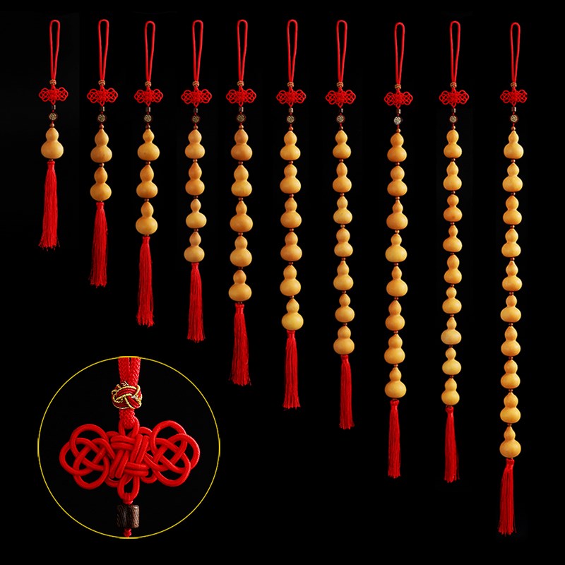 精美天然葫芦挂件家居装饰小葫芦门帘门对门红色中国结Z葫芦串挂