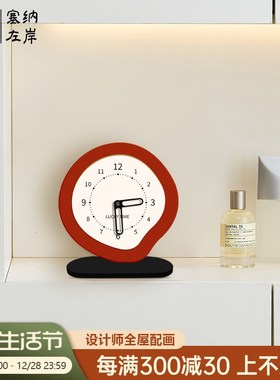 简约现代钟表摆件装饰画客厅电视柜置物柜时钟摆台式创意静音挂钟