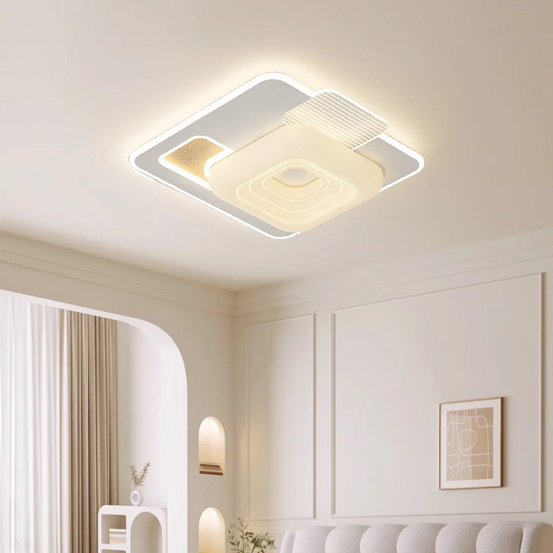 2024年新款卧室灯现代简约奶油风客厅灯木纹护眼全光谱YLED吸顶灯