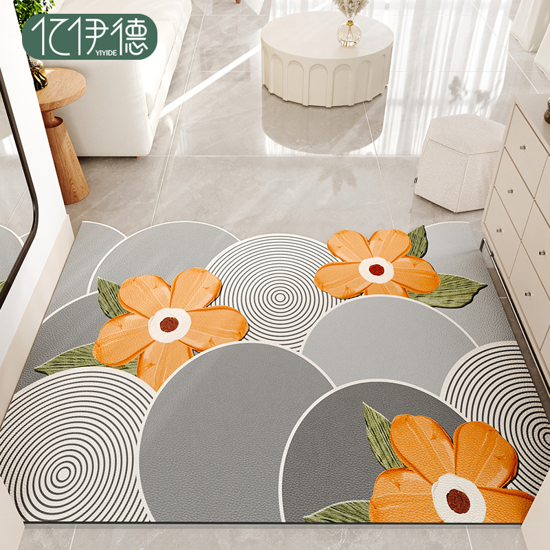 入户门地垫可擦洗进门口pvc脚垫2024新款玄关门垫可裁剪皮革地毯