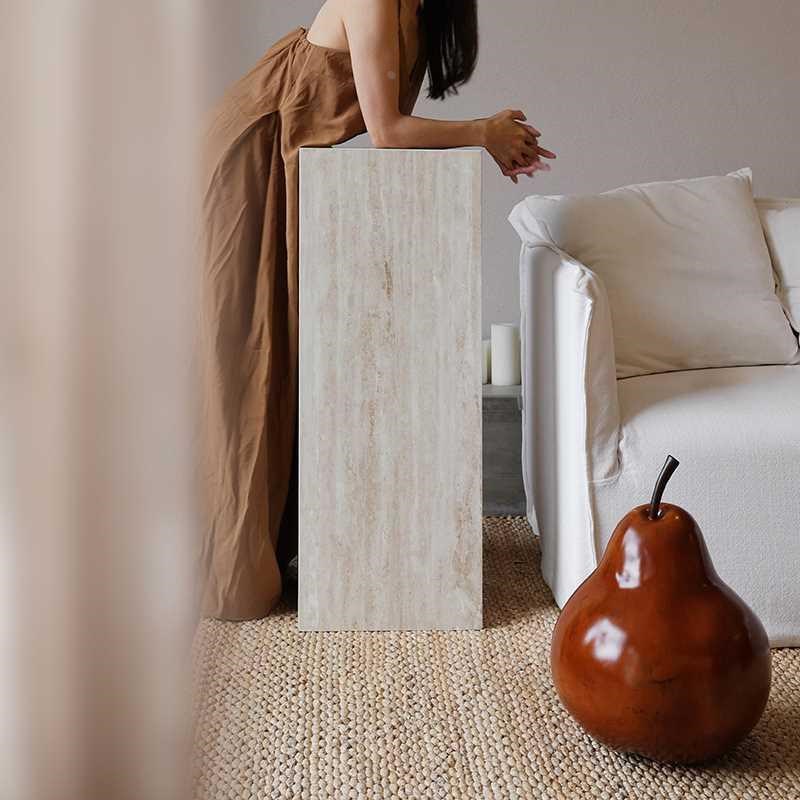 柱子莉莉风洞白石中古大理石底座雕塑摆件台落P地玄关装饰展台岛