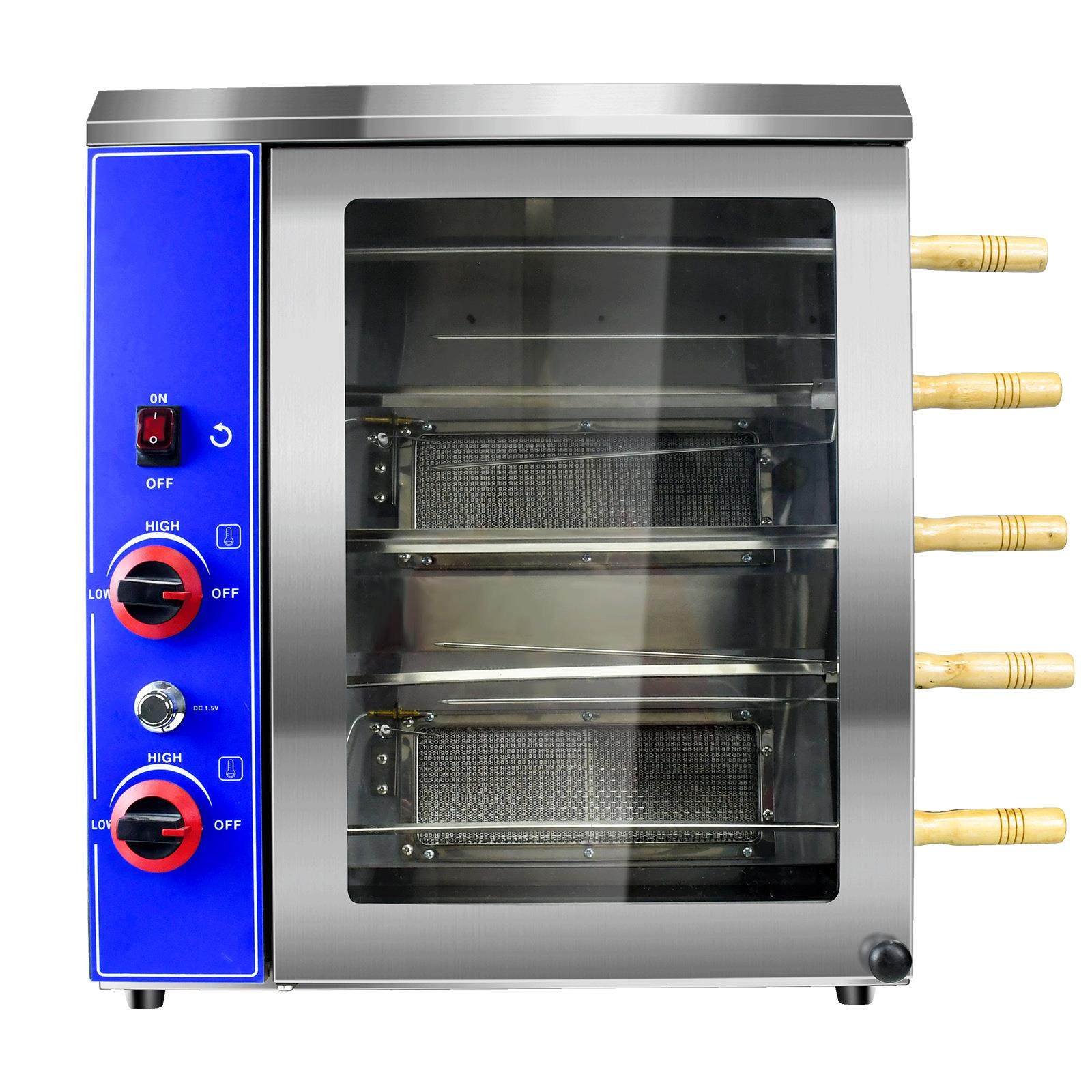 五杠燃气烧鸡炉商用立式旋转烧烤烤肉烤鸡腿外贸出口燃气厨房用品