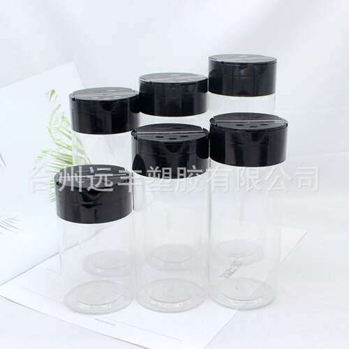 味250ml560ml塑料调味翻盖 PE芝T调 黑白麻包装WBJ配双开翻-盖
