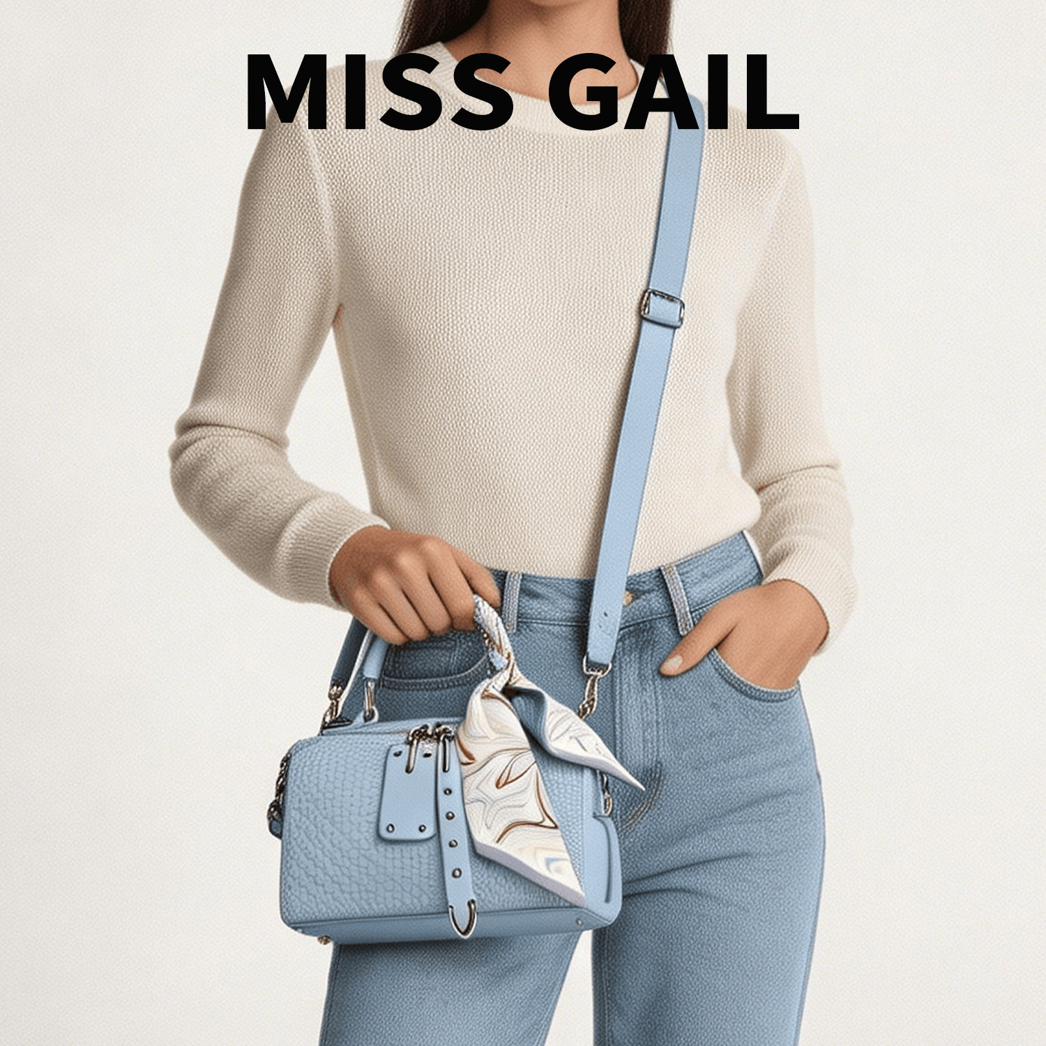 MissGail香港精致丝巾少女休闲单肩斜挎通勤包小众高颜值女手提包